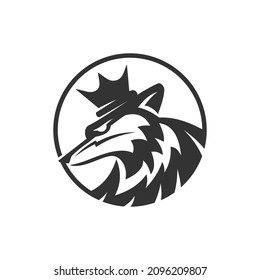 corona de la cabeza de lobo Ilustración Icono Marca aislada