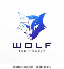 Wolf Head Digital Technology Futuristic Animal Wildlife Template. Wolve Logo Design Vector Illustration