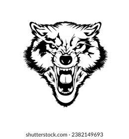 Wolf head digital white colour design