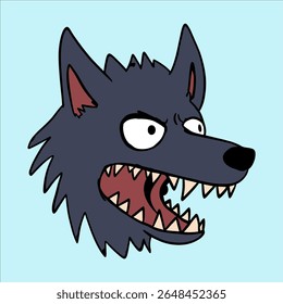 Wolf Head Doodle Style Illustrations 
