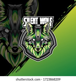 Wolf head e sport logo. Fox mascot game