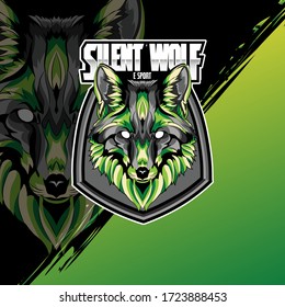 Wolf head e sport logo. Fox mascot game