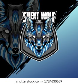 Wolf head e sport logo. Fox mascot game 