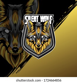 Wolf head e sport logo. Fox mascot game 