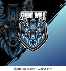 Wolf head e sport logo. Fox mascot game 