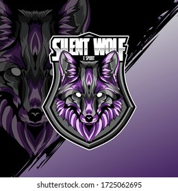 Wolf head e sport logo. Fox mascot game 