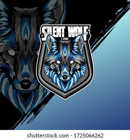 Wolf head e sport logo. Fox mascot game 