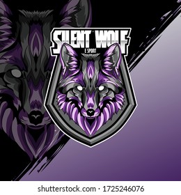 Wolf head e sport logo. Fox mascot game 