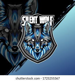 Wolf head e sport logo. Fox mascot game 