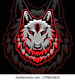 vector del logotipo de la cabeza de lobo e sport