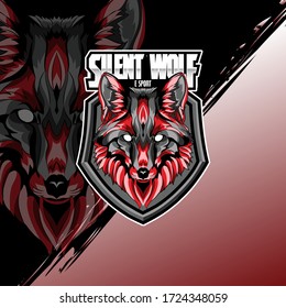 wolf head e sport mascot logo. silent fox emblem 