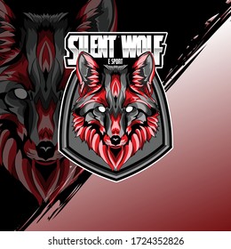 wolf head e sport mascot logo. silent fox emblem 