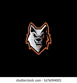 wolf head emblem logo icon vector