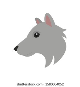 Wolf head emoji vector illustration symbol