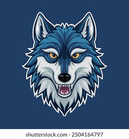 wolf head esport logo design