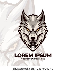 Wolf head esport mascot, wolf icon, wolves logo illustration design, isolated on white background