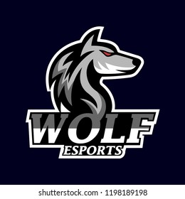 wolf head esport mascot logo