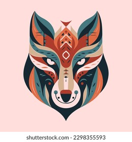 Wolf head flat design logo illustration is fierce and bold, perfect for brands that want to showcase strength and courage.