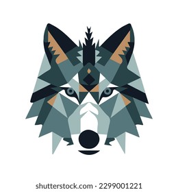 Wolf head flat design logo illustration is fierce and bold, perfect for brands that want to showcase strength and courage.
