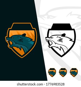 wolf head gaming logo esport