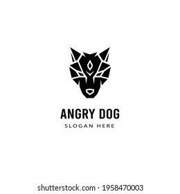 wolf head geometric logo design template