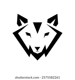 wolf head geometric logo design, wolf logo, animal logo