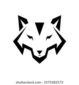 wolf head geometric logo design, wolf logo, animal logo