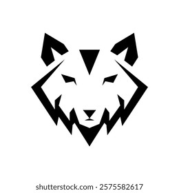 wolf head geometric logo design, wolf logo, animal logo