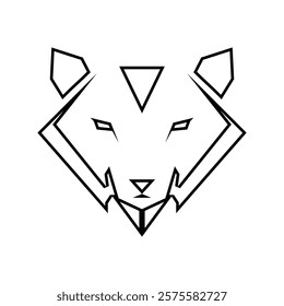 wolf head geometric logo design, wolf logo, animal logo