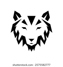 wolf head geometric logo design, wolf logo, animal logo