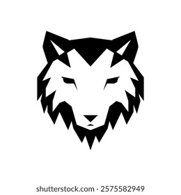 wolf head geometric logo design, wolf logo, animal logo