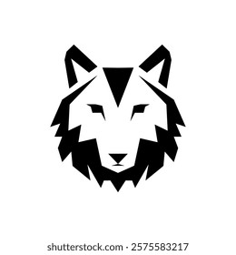 wolf head geometric logo design, wolf logo, animal logo