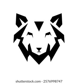 wolf head geometric logo design, wolf logo, beast logo design