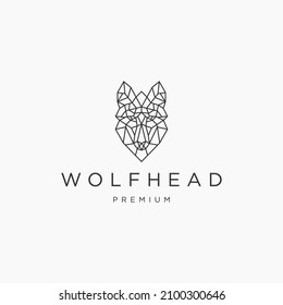Geometrisches Logo-Design für Wolfenköpfe