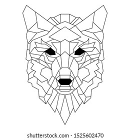 Wolf head geometric modern abstract design