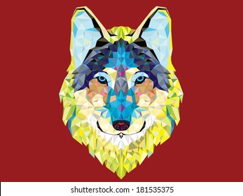 Wolf  head geometric style