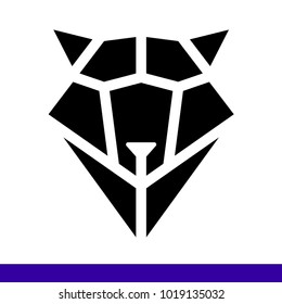 Wolf head geometric style. Polygonal triangular animal vector illustration