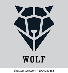 Wolf head geometric style. Polygonal triangular animal vector illustration