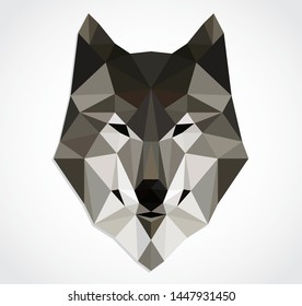 wolf head geometric triangle design