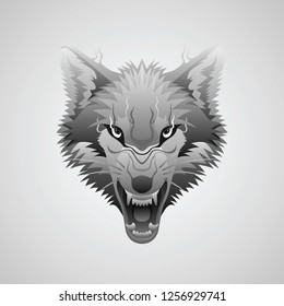 Wolf Head Gradient Illustration
