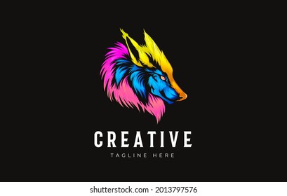 Wolf head gradient vector illustration