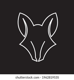 Wolf head icon. Abstract triangular style. Contour for tattoo, emblem, logo and design element. Hand drawn sketch of a wolf