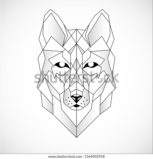 Wolf Head Icon Abstract Triangular Style Stock Vector