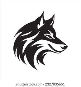 Wolf Head Icon Black and white logo