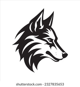 Wolf Head Icon Black and white logo