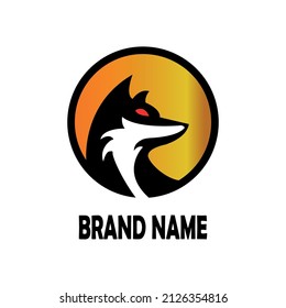 Icono de cabeza de lobo, logotipo de concepto de negocio, ilustración vectorial