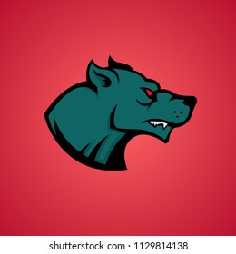 Wolf head icon. Design element for logo, label, emblem, mascot. Vector illustration