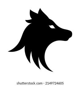 Vector de plantilla de ilustración de diseño de icono de cabeza de lobo