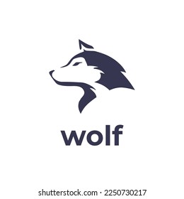 wolf head icon design template