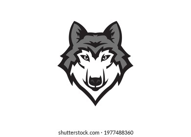 Wolf head, icon, emblem, template, mascot, symbol, for business or shirt design vector vintage design